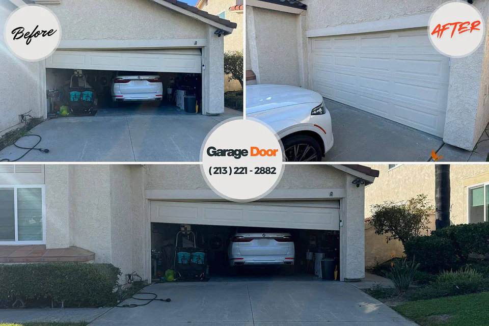 Before and after: garage door repair Bryant, WA
